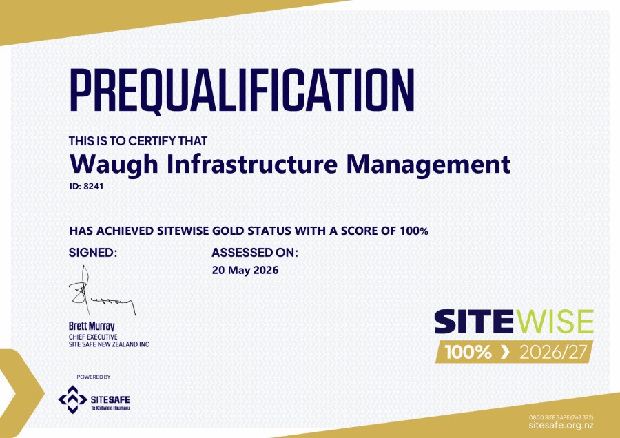 100 Percent Sitewise Certificate 2026-2027 waugh infrastructure SiteWise certified